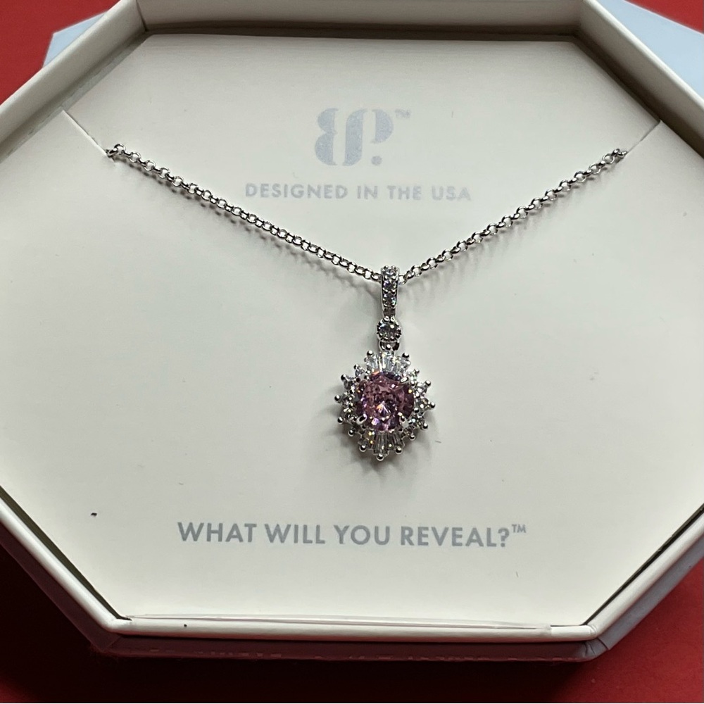 Bomb Party Necklace RBP4962 “The Tina Necklace” Cubic Zirconia on Rhodium NWT